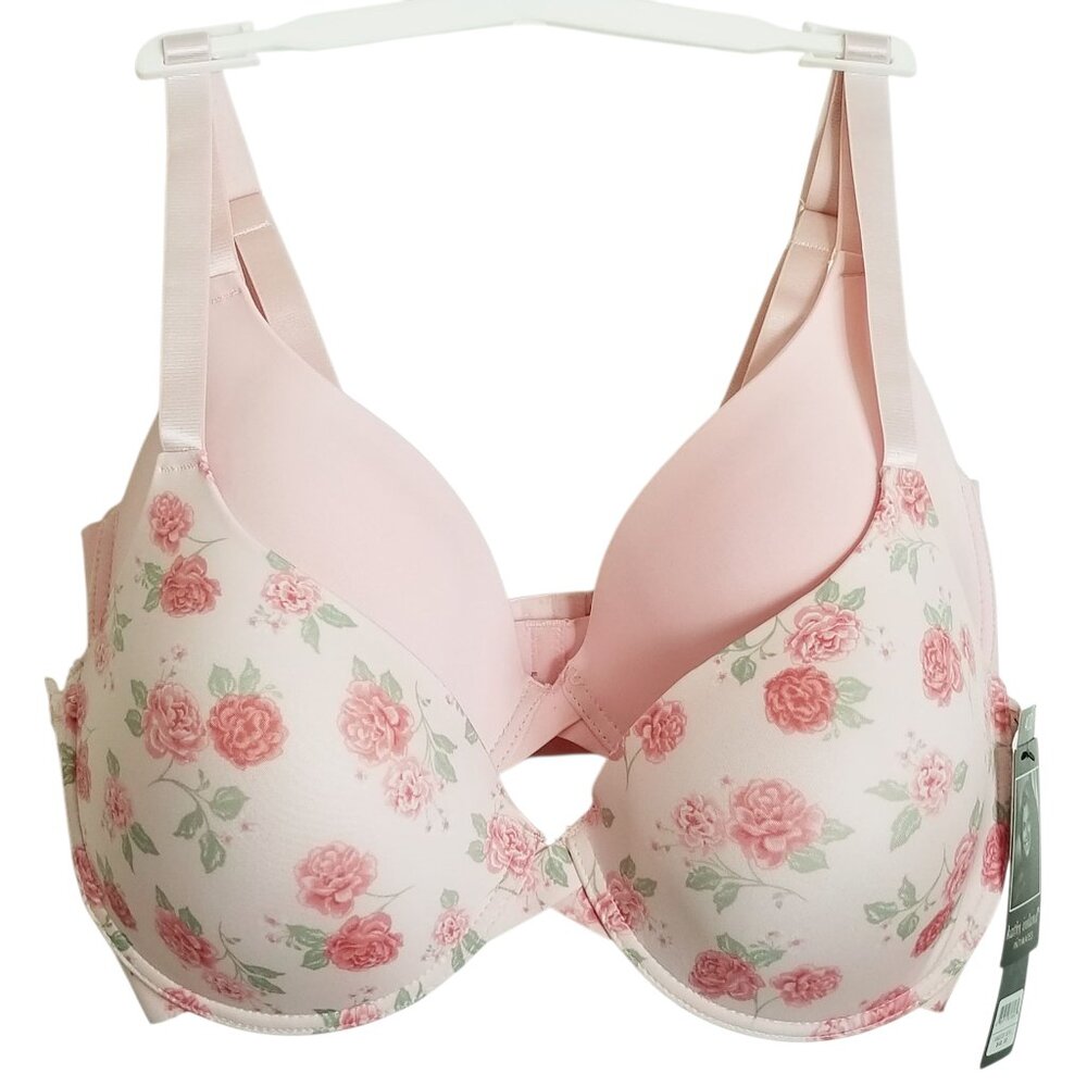 NWT Kathy Ireland Intimates Floral Cottagecore Tag Free Soft Bra 2 Piece Set 40D